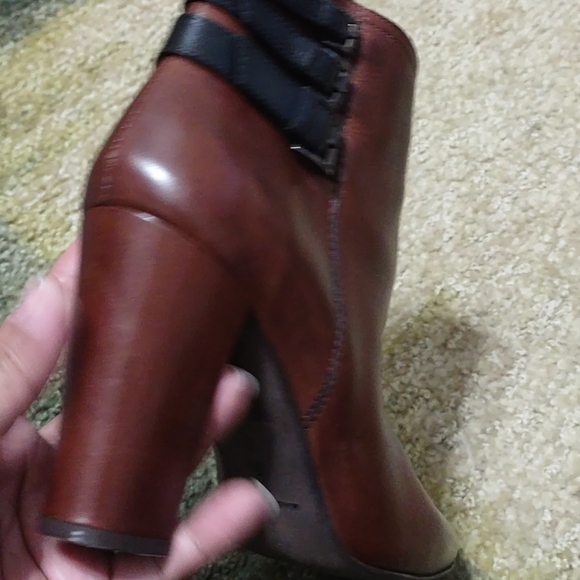 Women's Leather Booties High Quality Dark Brown Ankle Boots Sz 9.5 Made in Italy - Picture 7 of 10